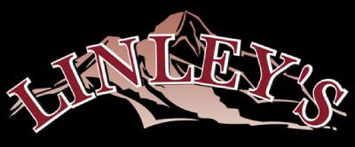 Stylized mountain logo with bold text in front.